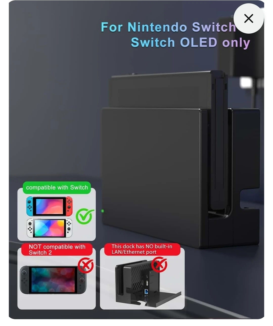 Dock Station for Switch/Switch OLED, TV dock w HDMI cable - photo 3