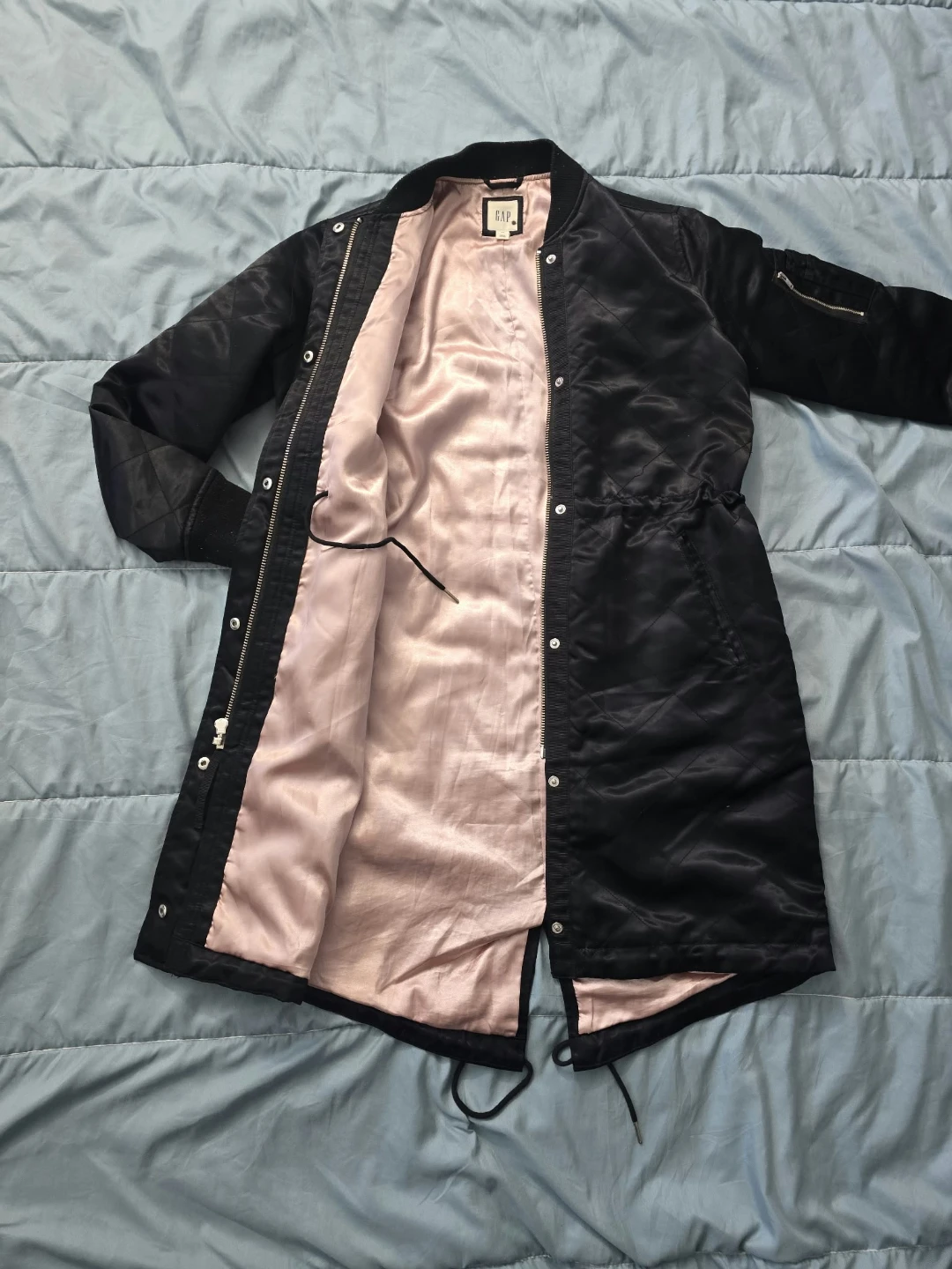 GAP Quilted Bomber Jacket Black - photo 5