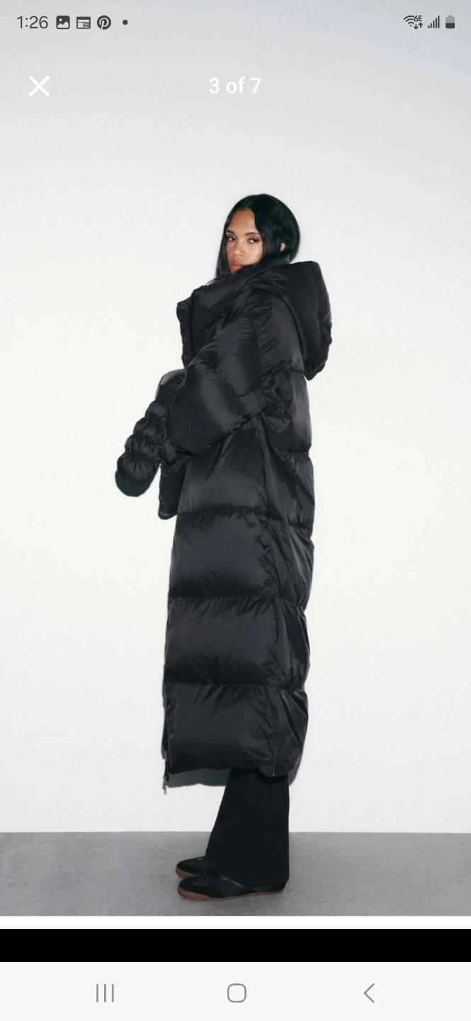 Brand new Zara long winter puffer coat, women's size XL