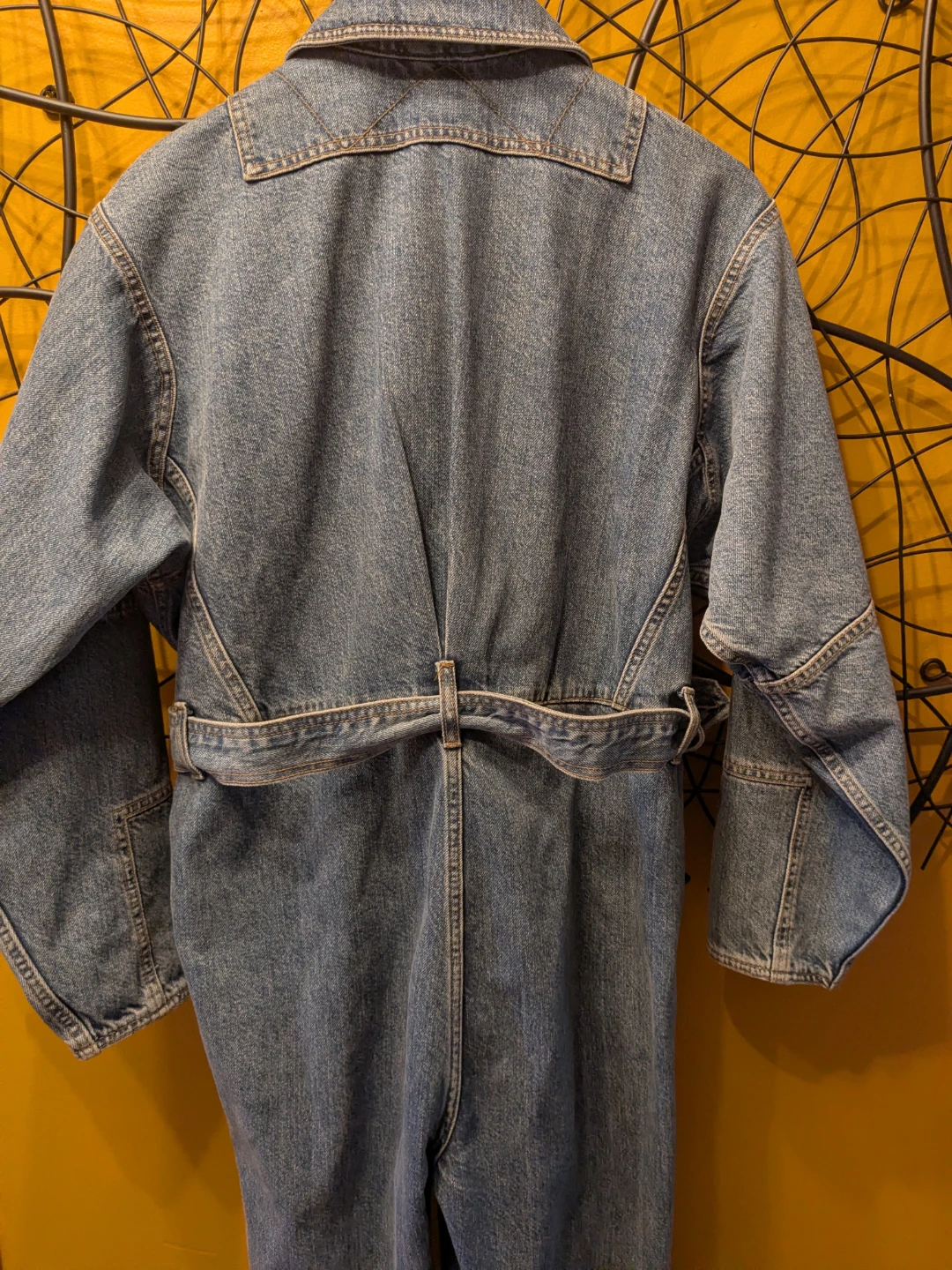 Topshop Denim Belted Zip-Front Boiler Jumpsuit Size 4 - photo 5