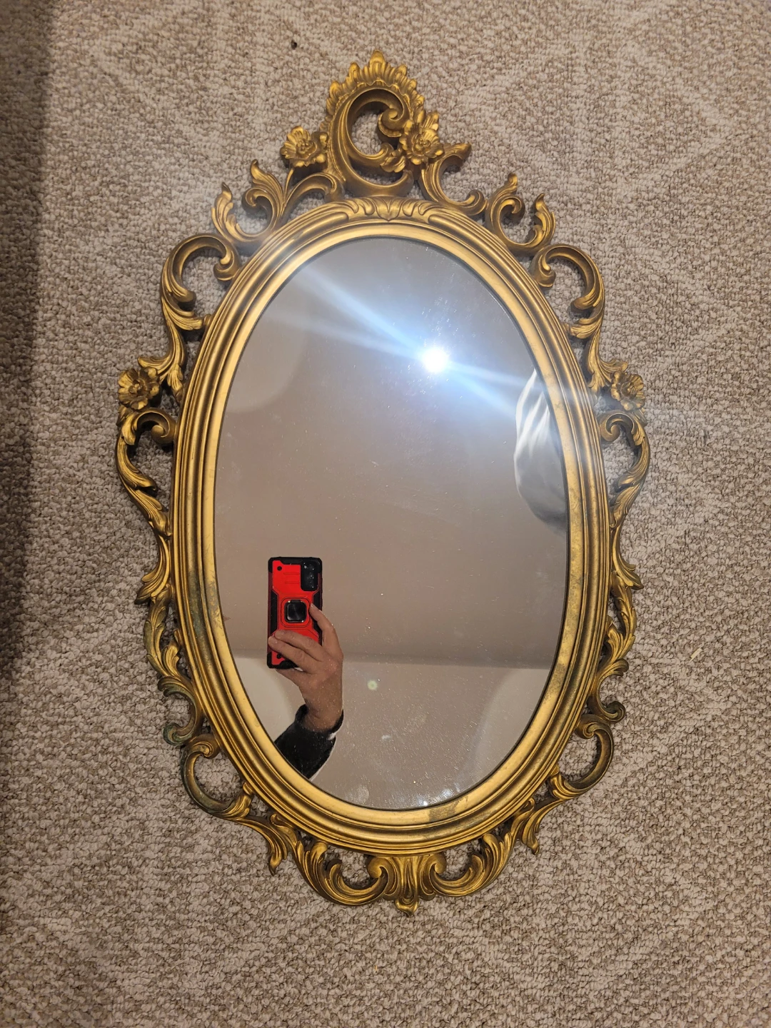 Vintage Syroco Gold Oval Wall Mirror