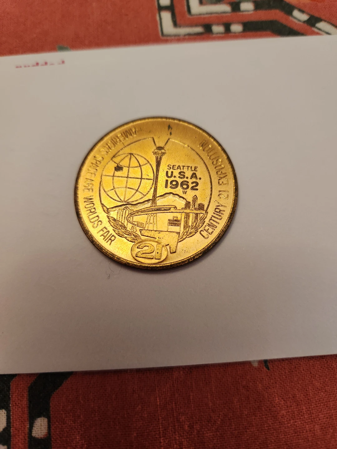 1962 Seattle World's Fair Century 21 Exposition Token