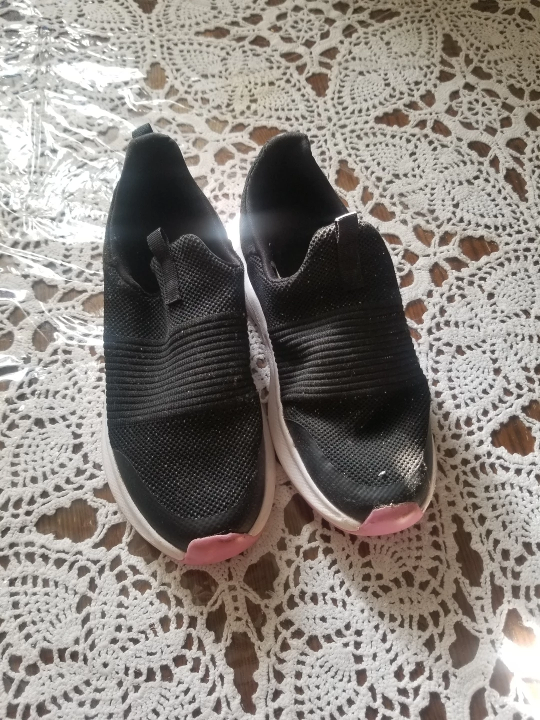 Black Kids Slip-on Sneakers Size 4