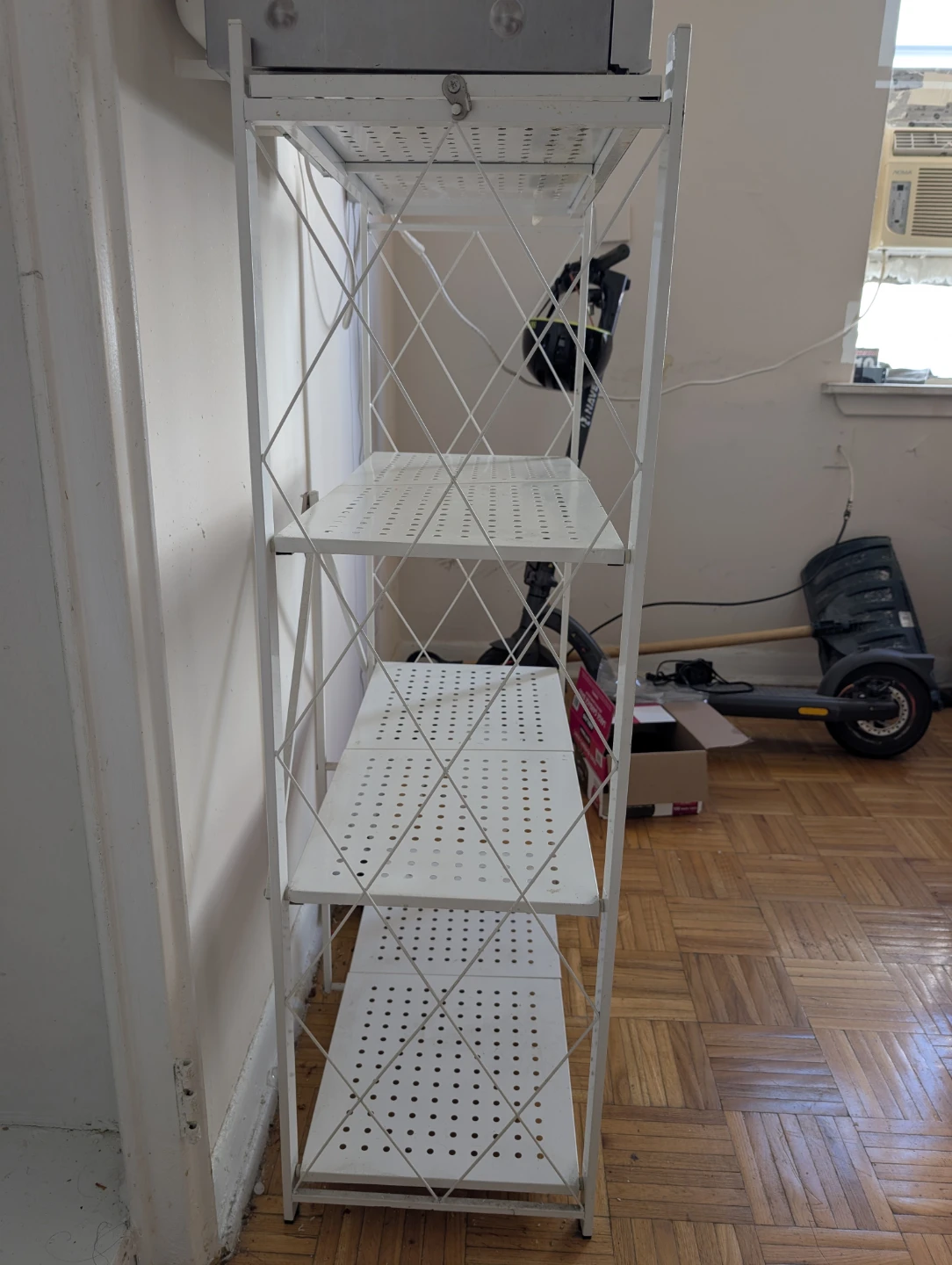 White 4-Tier Folding Metal Storage Shelf - photo 2