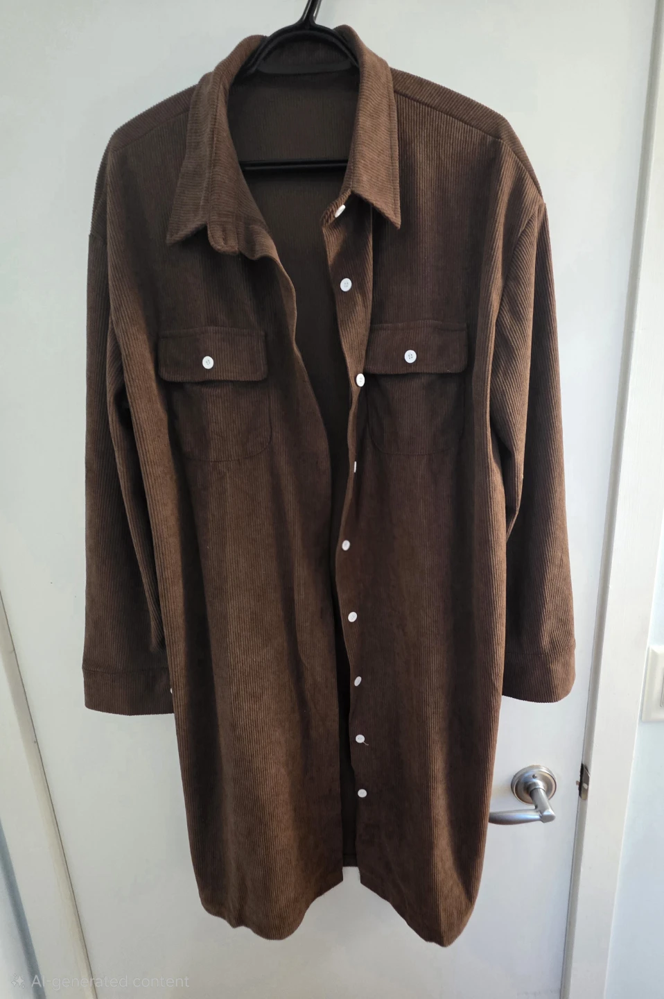 Brown Corduroy Shirt Dress