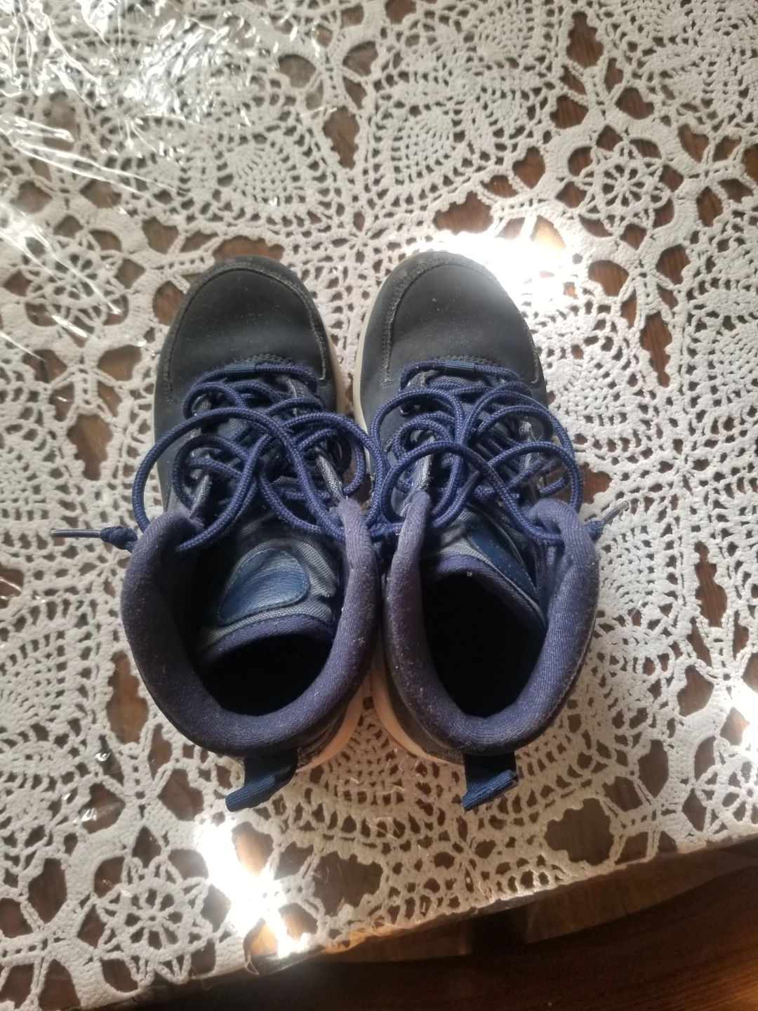 Nike Air Force High-Top Sneakers Navy Youth Size 3.5Y - photo 3