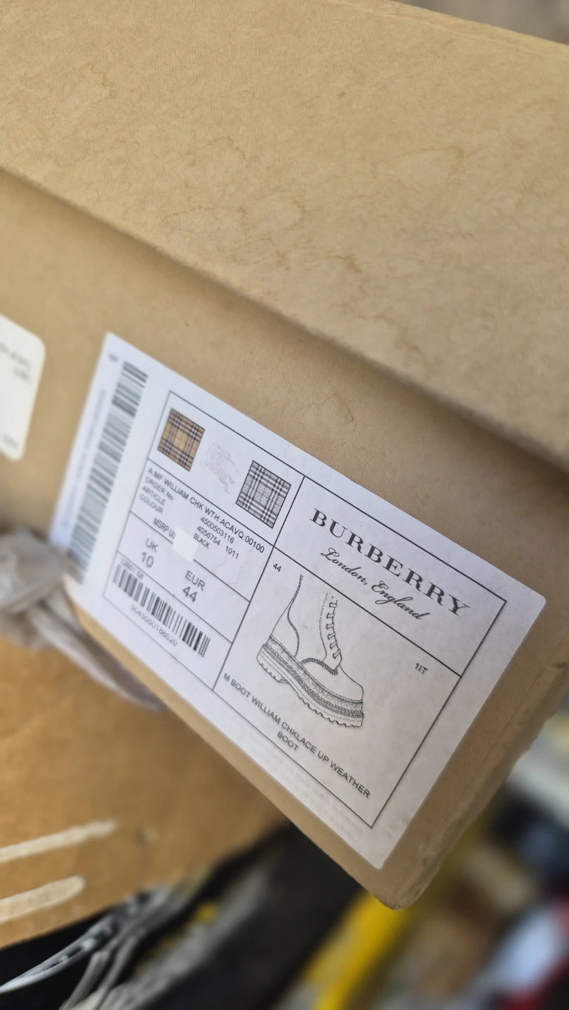 Burberry William Check Lace Up Weather Boots