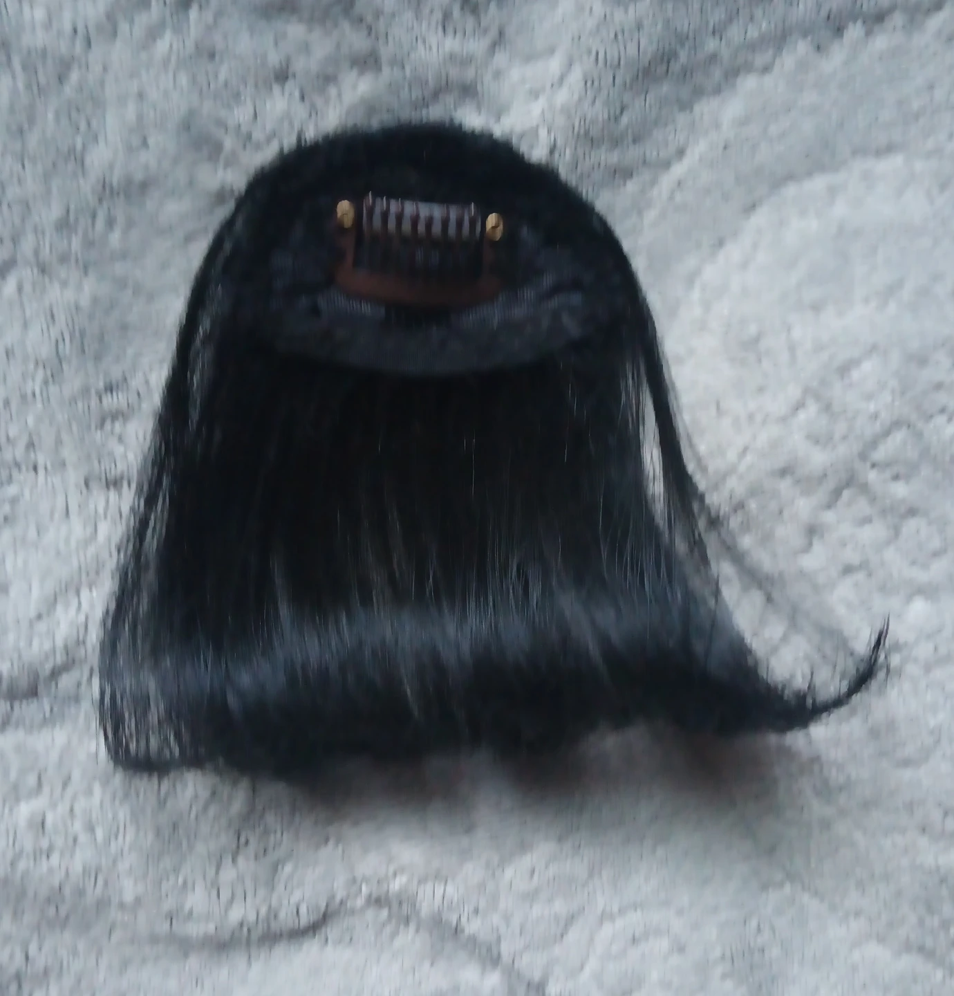 Synthetic Black Clip-in Hair Bangs Color 1B - photo 3