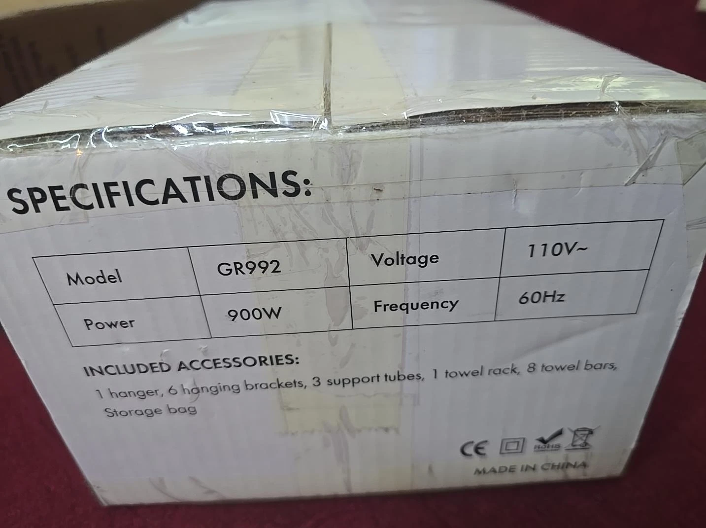 Portable Clothes Dryer 900W – Model GR992 - photo 3