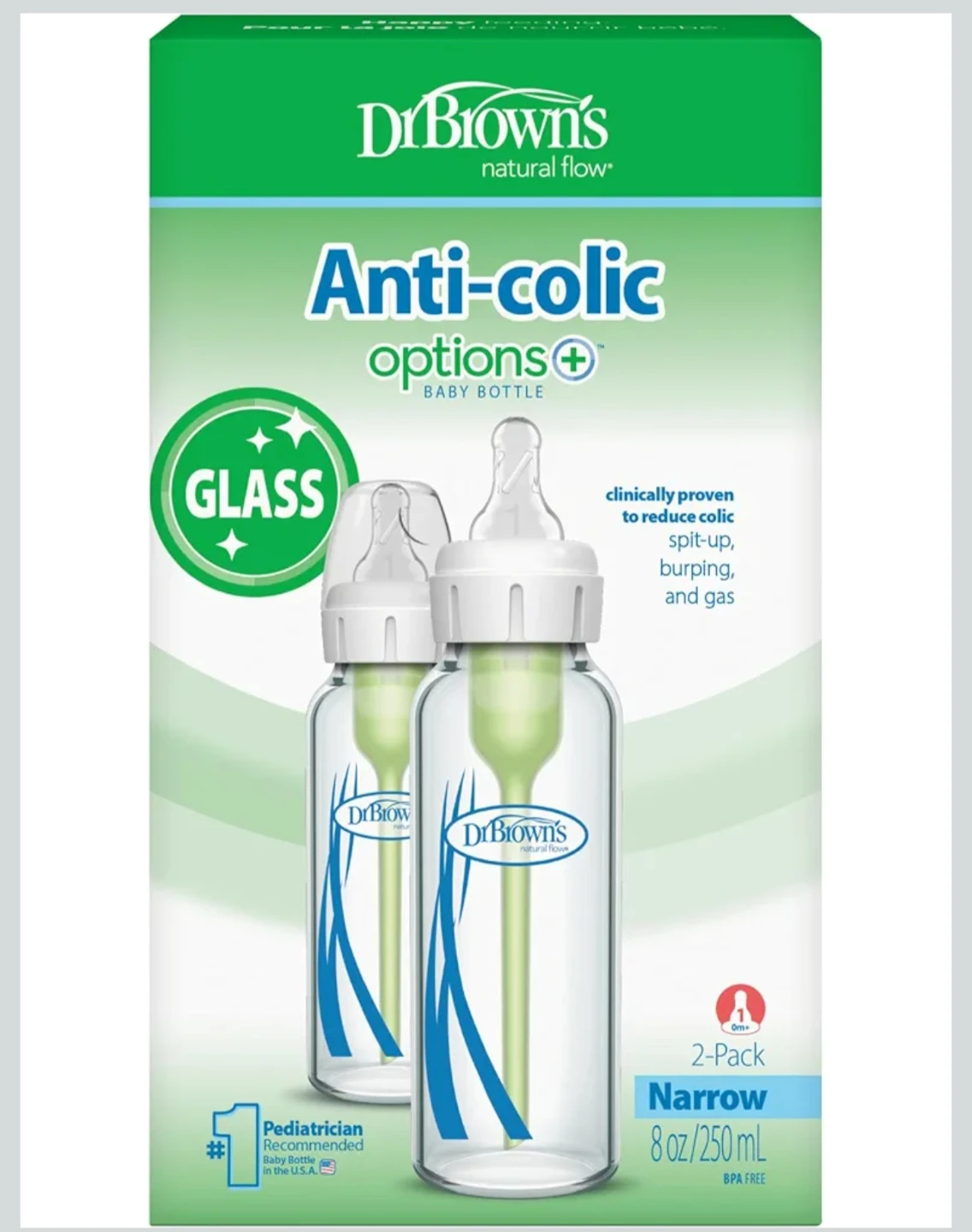 New - Dr. Brown's Natural Flow Anti-Colic Glass Baby Bottles - photo 3