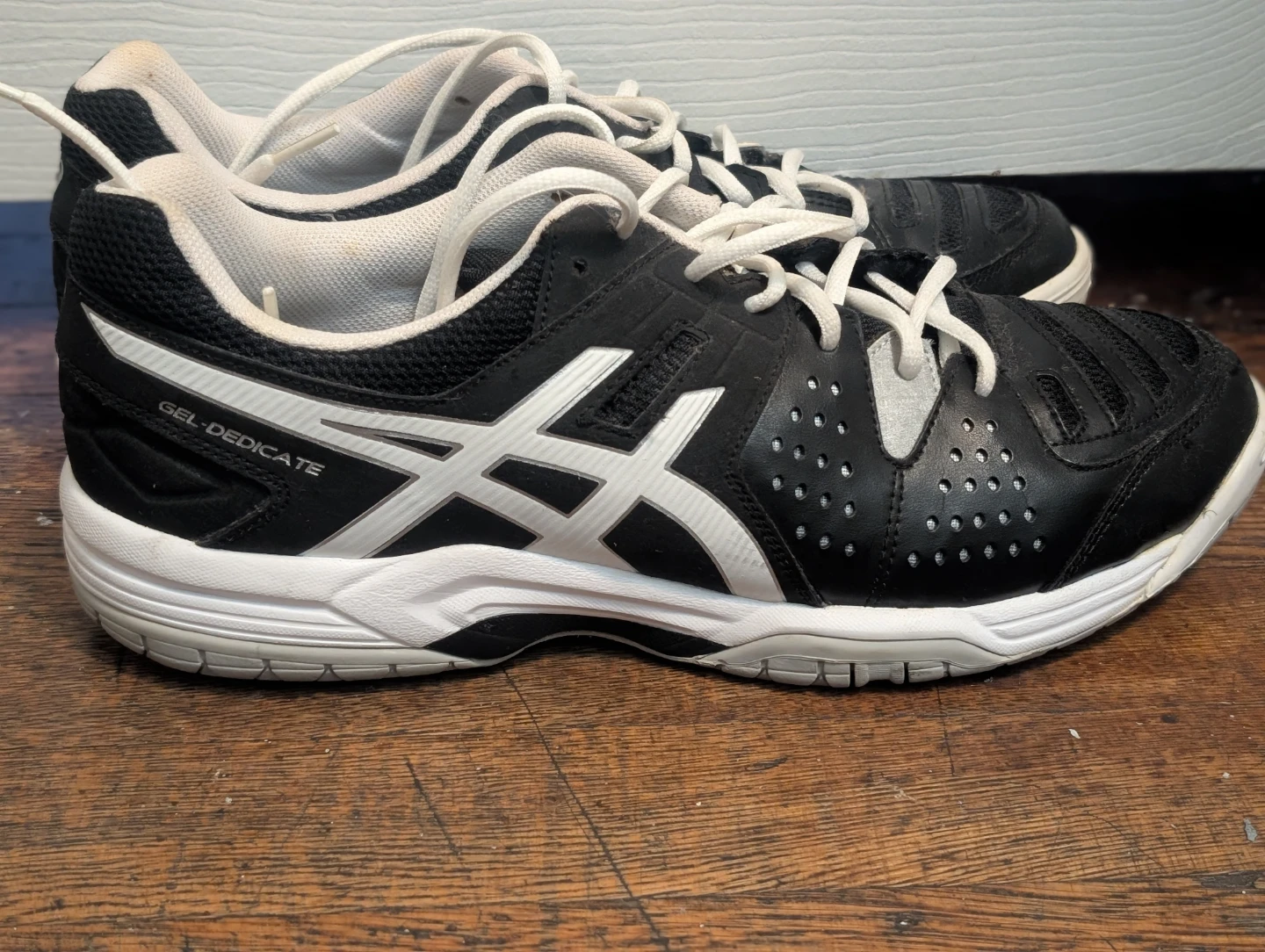 ASICS Gel-Dedicate Black and White Shoes