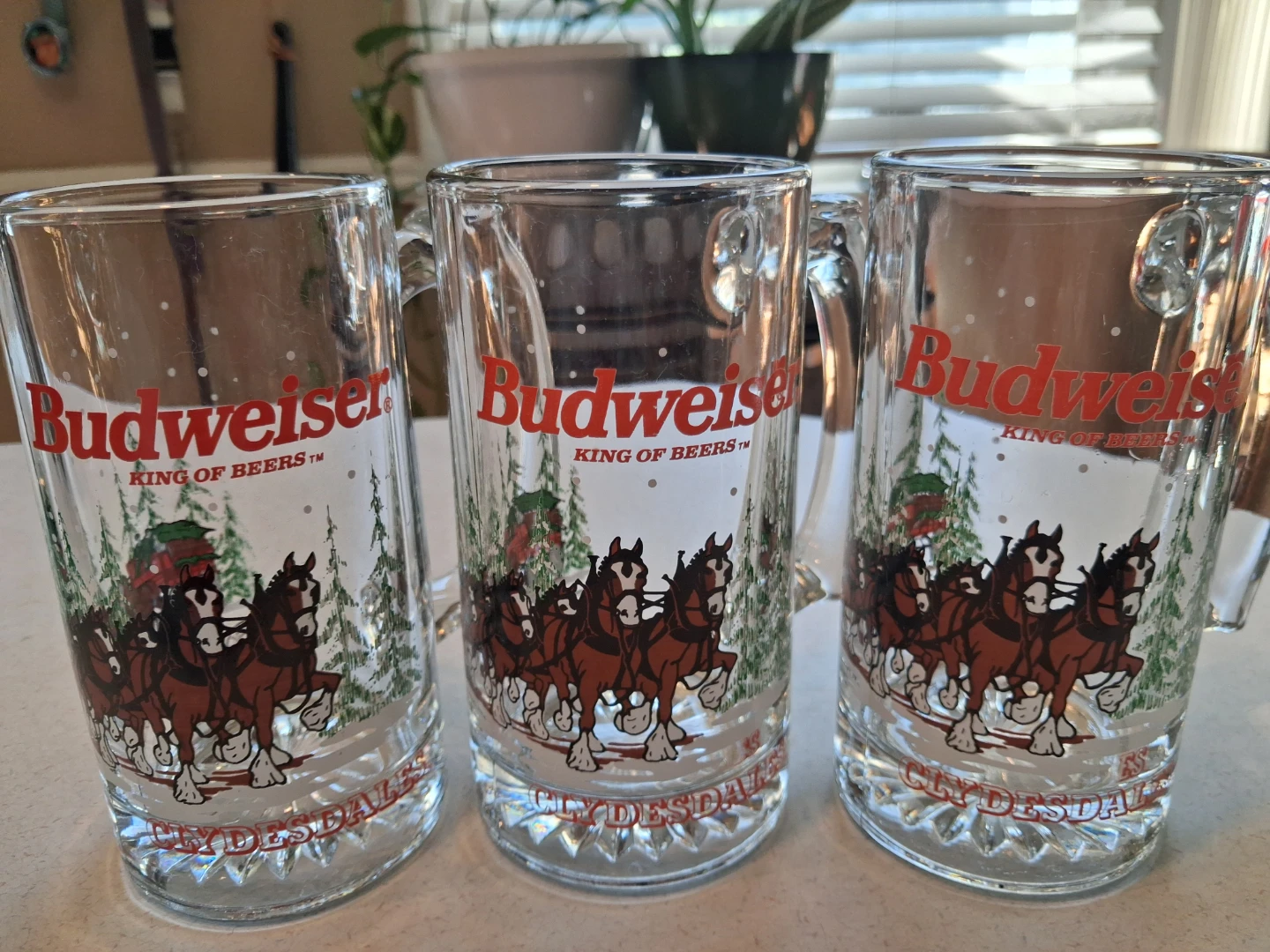 Vintage Set of 3 Budweiser Clydesdale Beer Mugs - photo 2