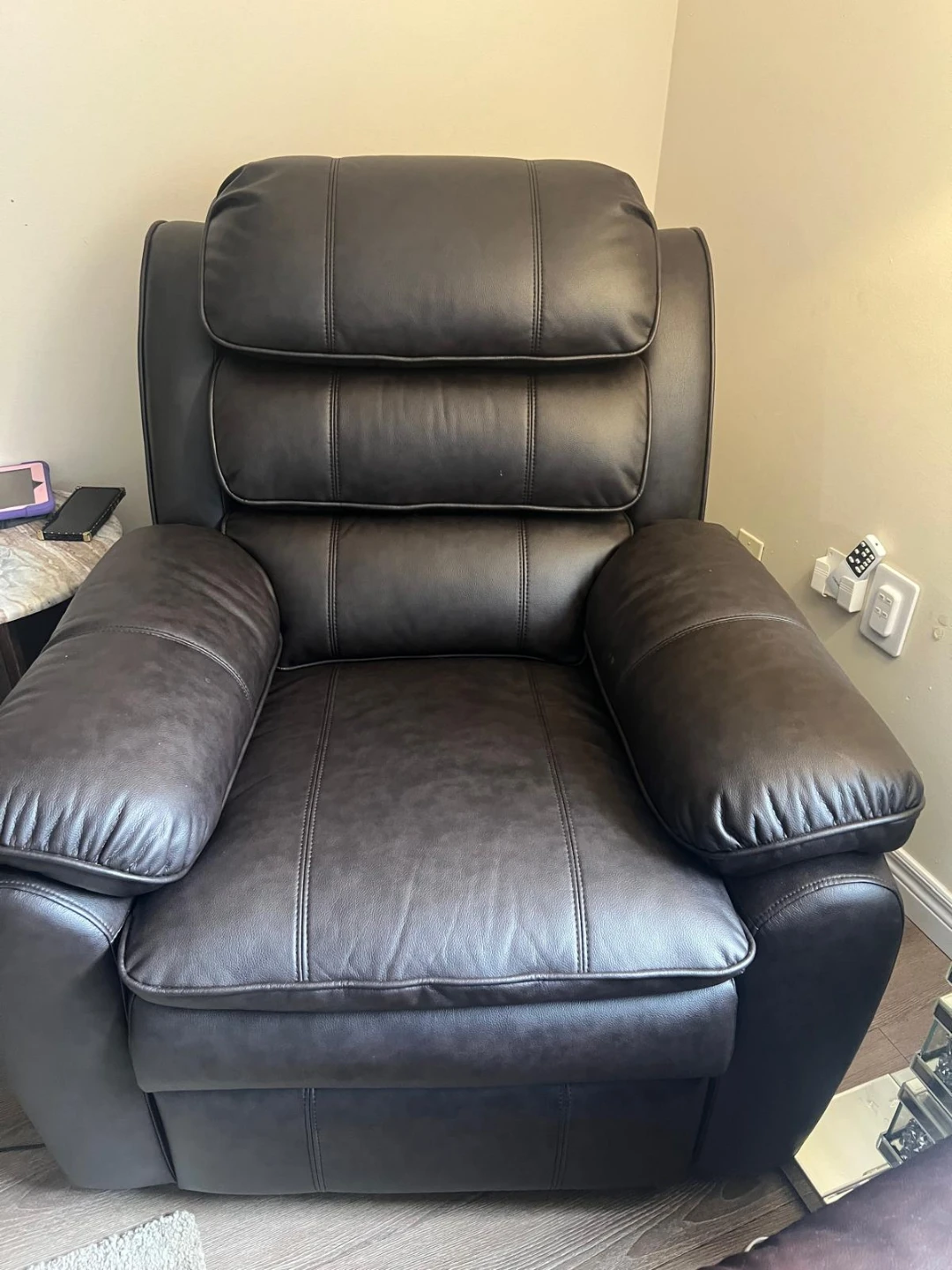 Dark Brown Leather Recliner