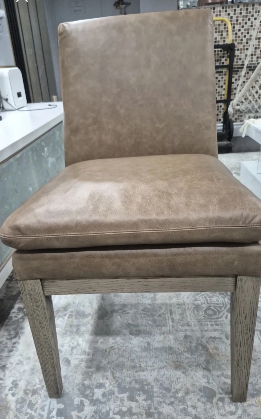 Brown Faux Leather Dining Chair - photo 2