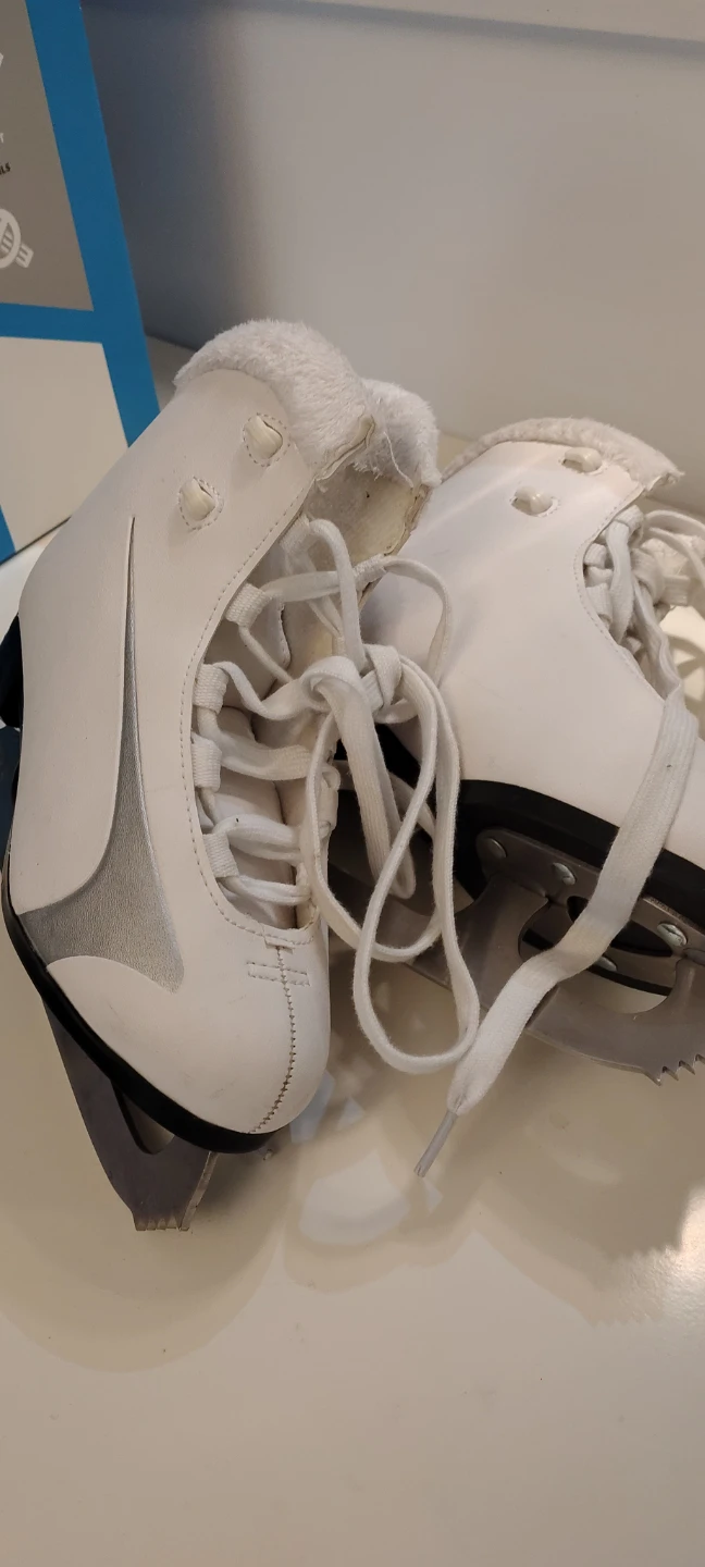 Winnwell White Figure Skates with Protective Gear