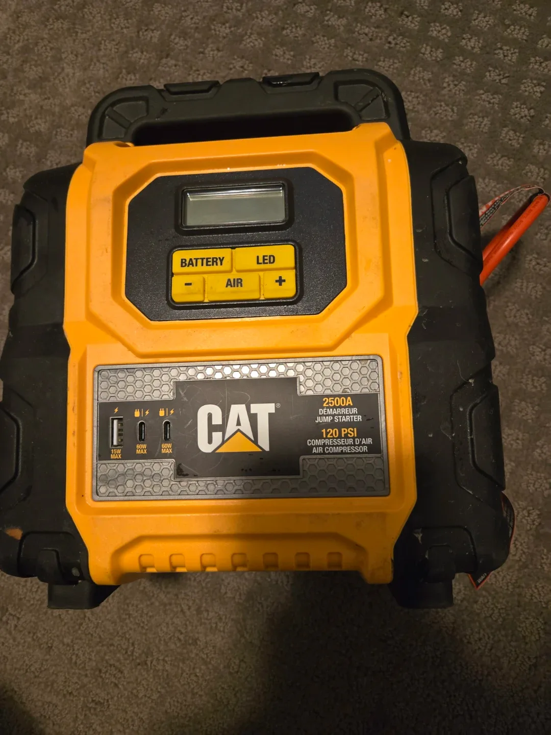 CAT 2500A Jump Starter and 120 PSI Air Compressor
