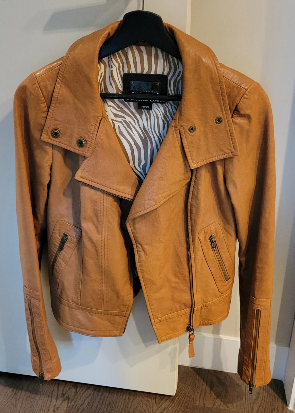 Mackage for Aritzia Moto Jacket, Tan, XS