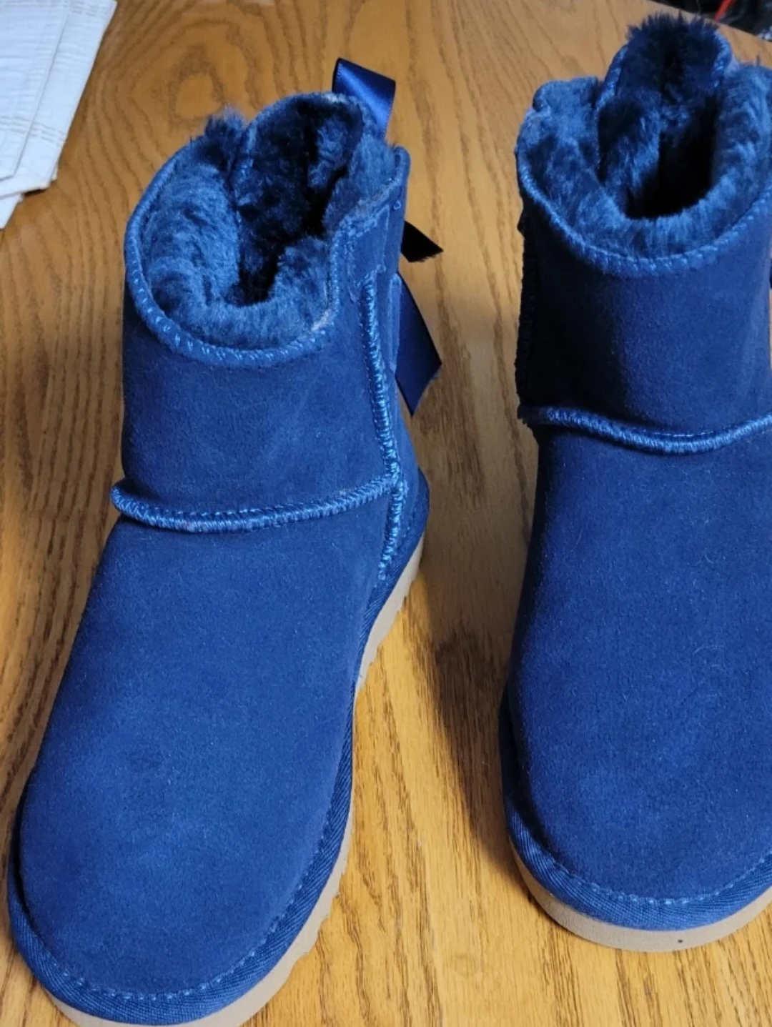 Brand new Blue UGG bailey bow Boots with Ribbon Detail sz 7