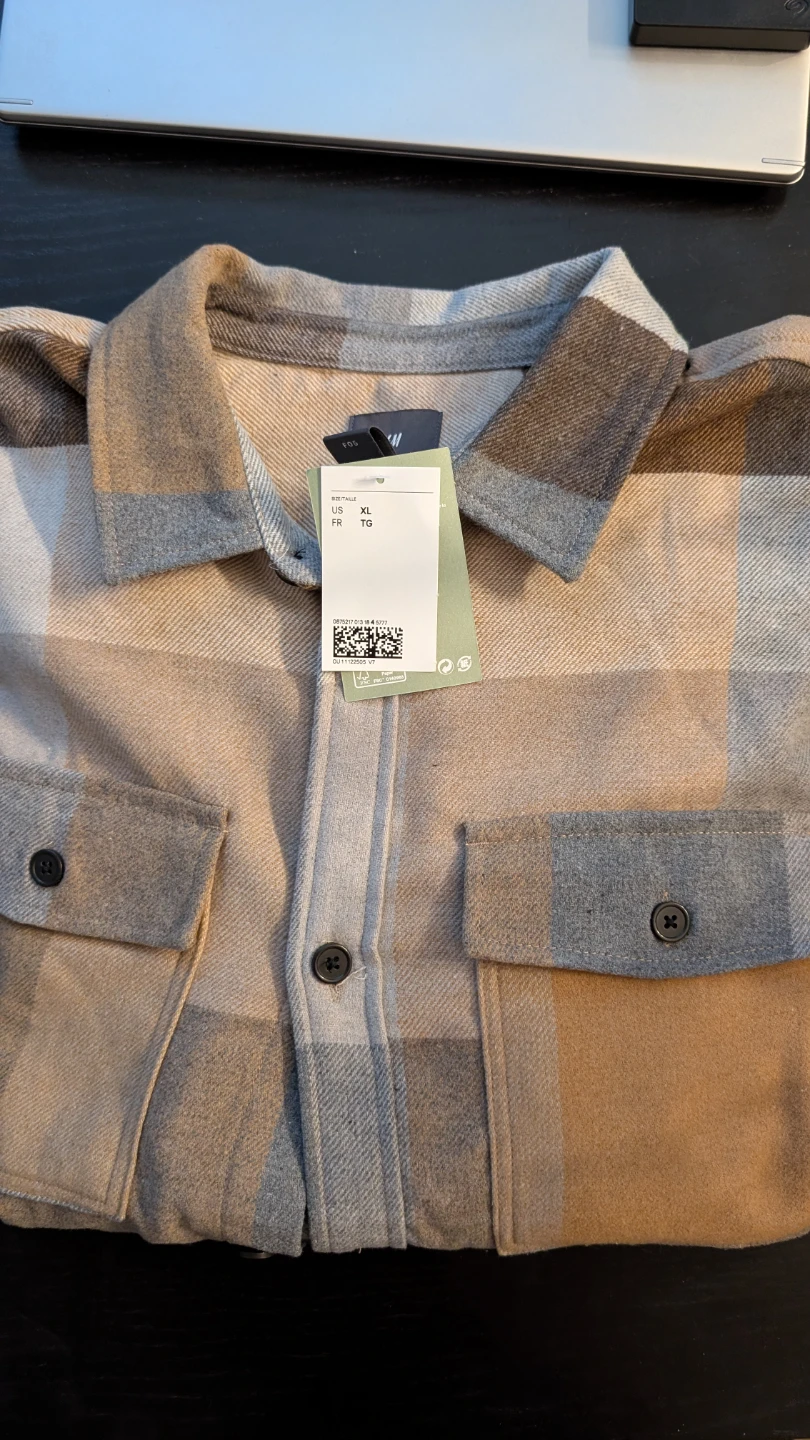 H&M Plaid Shirt Jacket XL