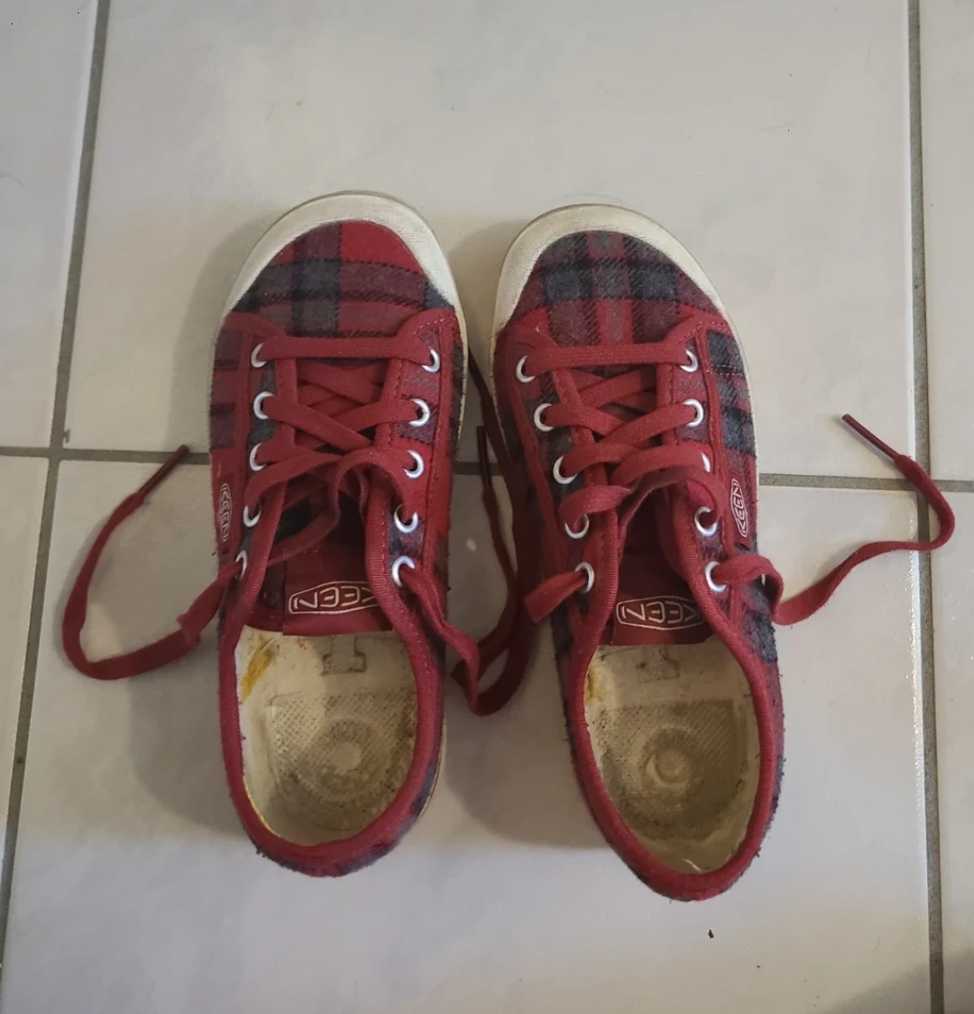 Keen Red Plaid Sneakers