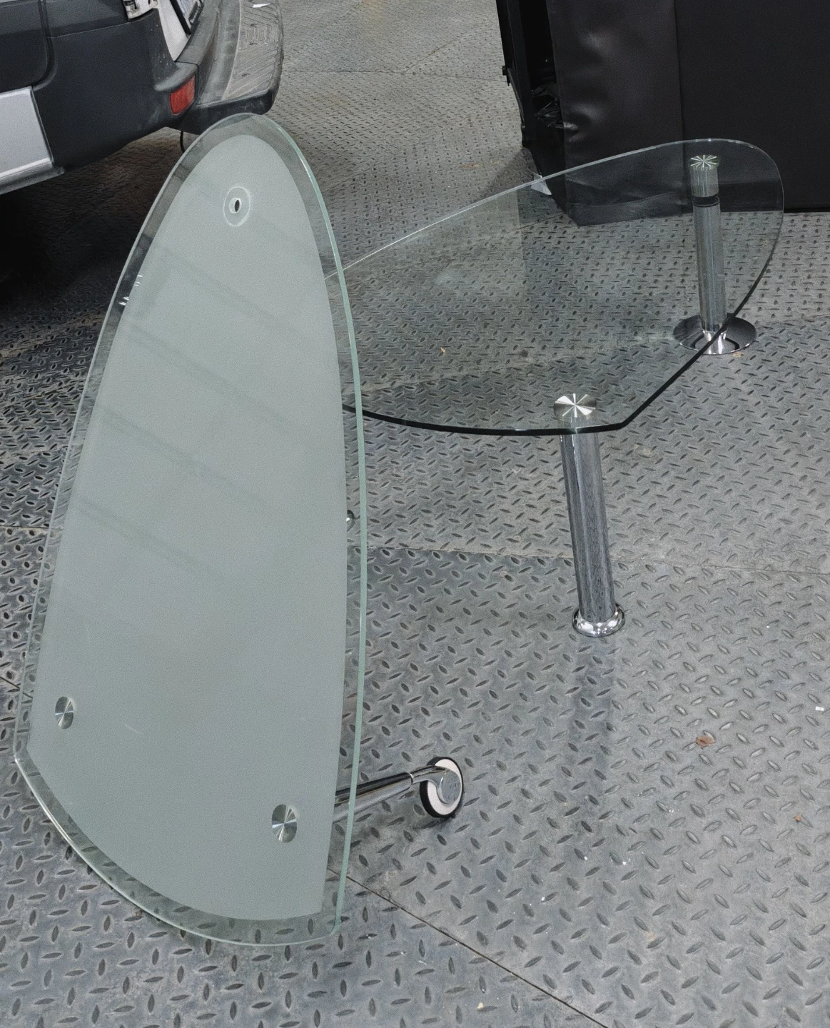 Two Tier Glass Coffee Table with Rotating Lower Tier - photo 5