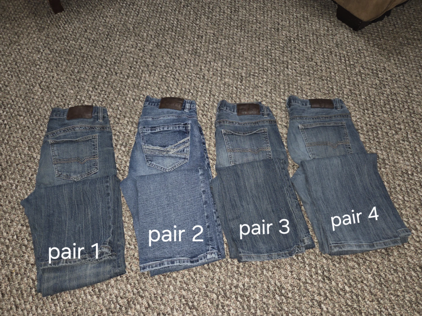 Four Pairs of Men's Jeans