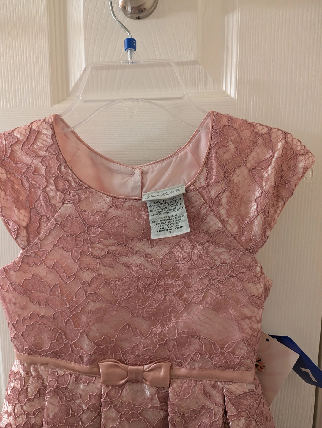 Jona Michelle Pink Lace Dress Girls Size 7 - photo 4
