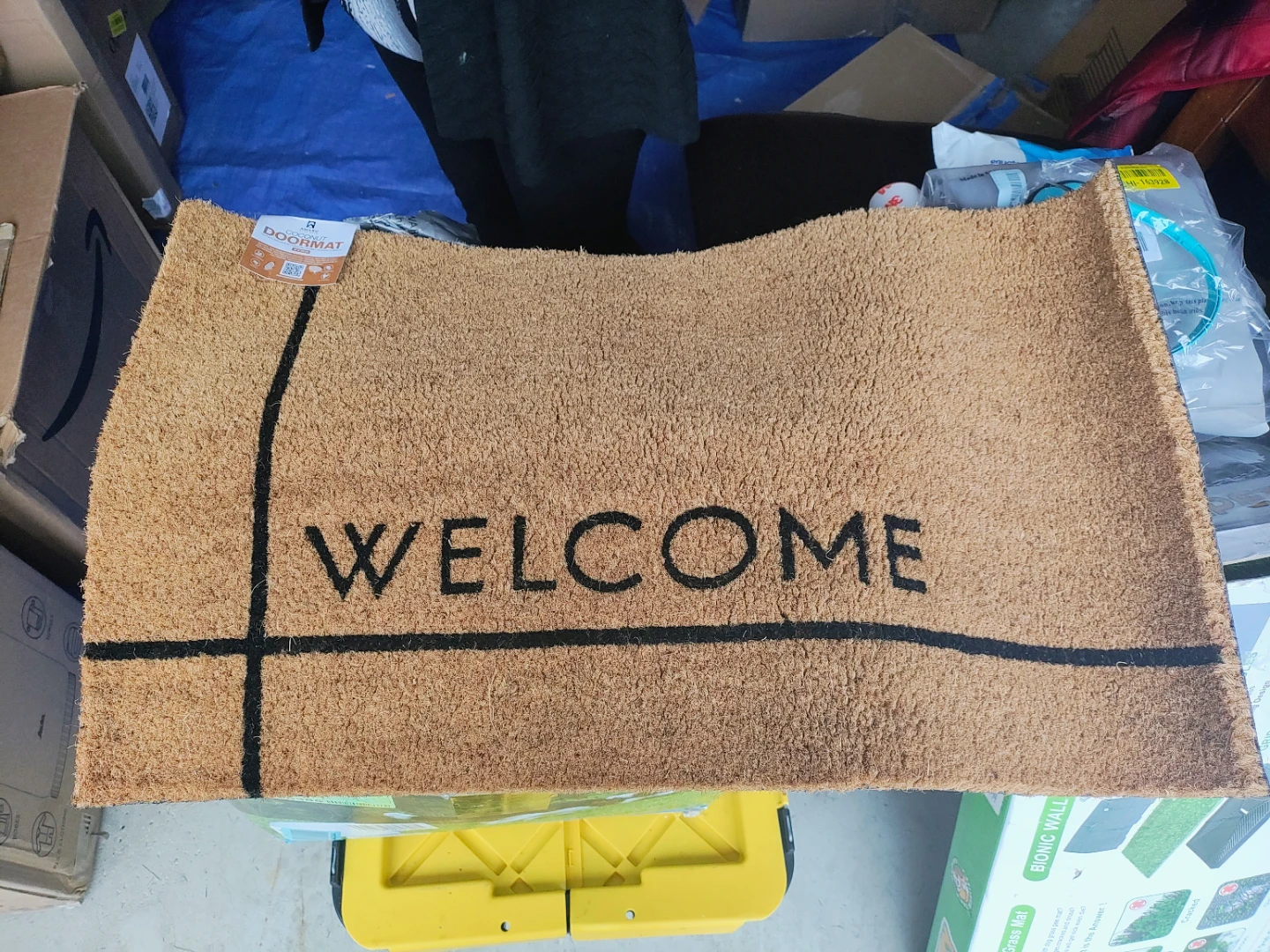 AMARU DOOR MAT-Coir Welcome Mat, Non-Slip, 17x29 in