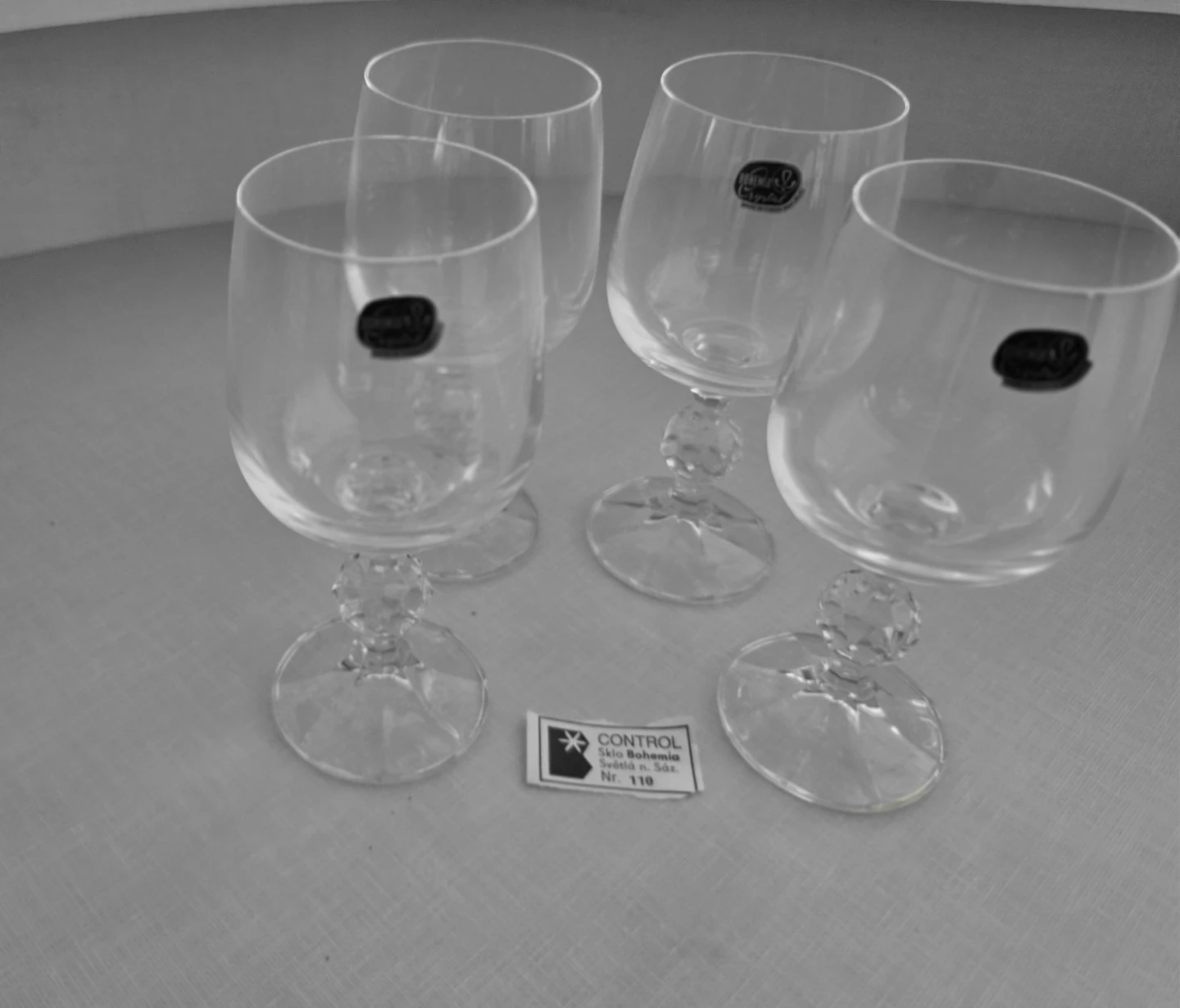 Set of 4 Bohemia Crystal Wine Glasses