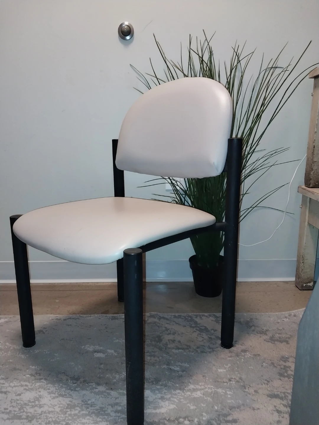 Modern Gray Faux Leather Accent Chair — Clean & Stylish