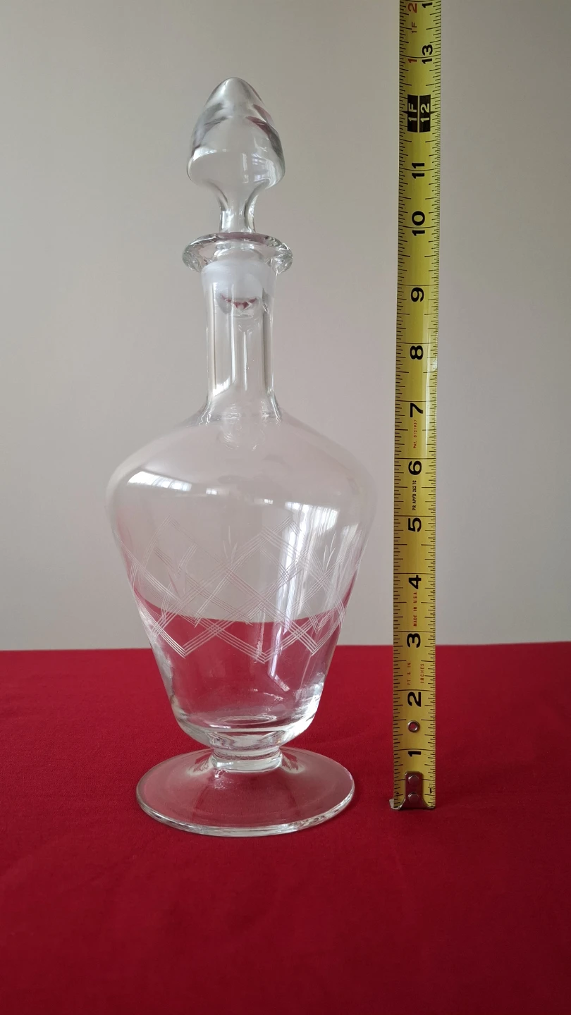 Two Vintage Etched Glass Decanters - photo 2