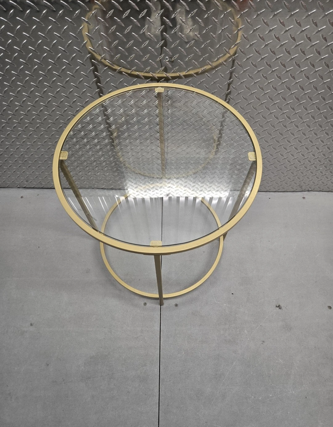• Modern Industrial Wood End Table Side Table Wire Basket - photo 2