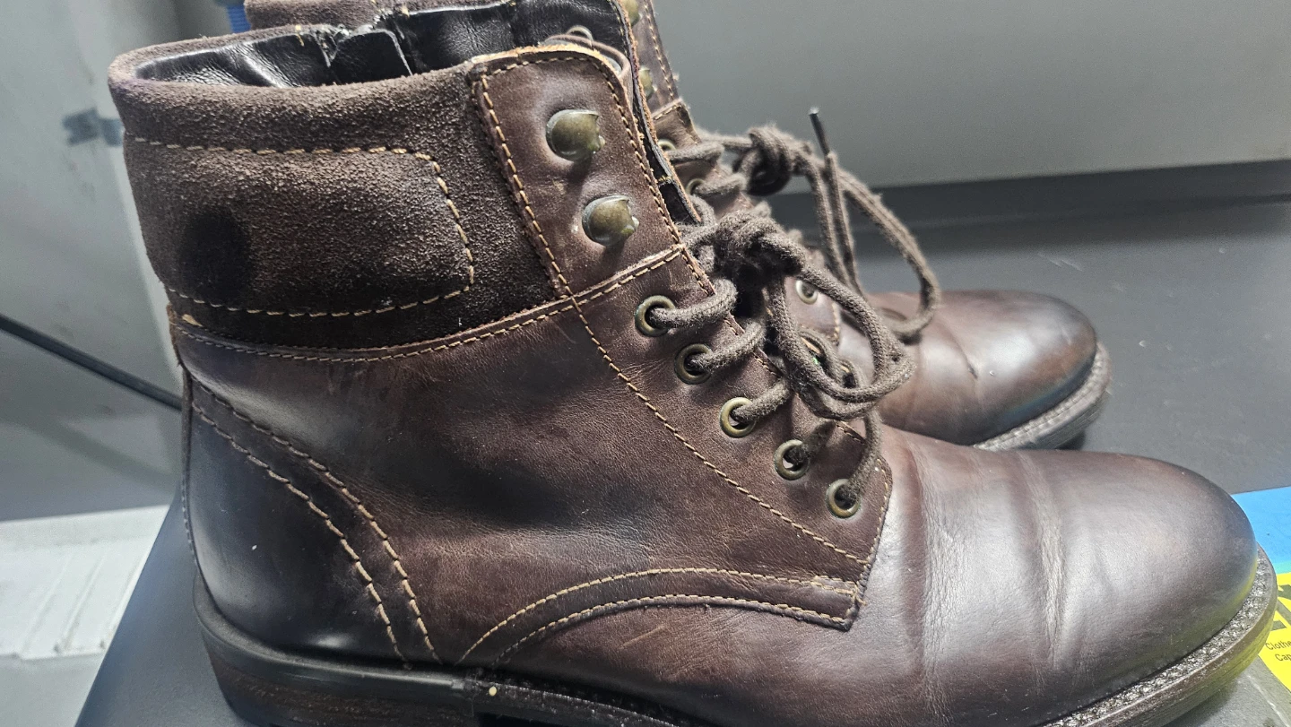 Dark Brown Leather Lace-Up Boots - photo 3