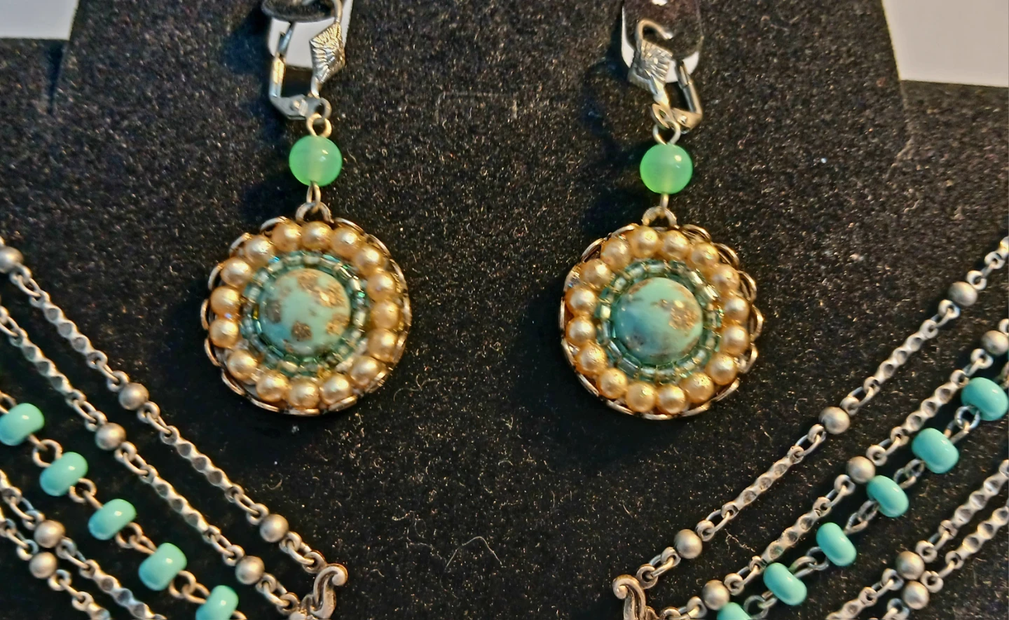 Vintage-Style Multi-Layer Necklace and Earring Set - photo 5