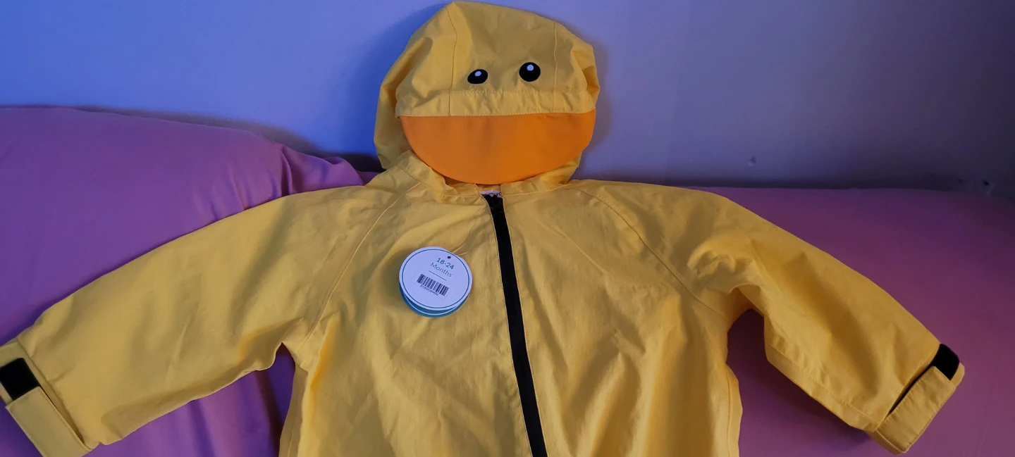 NWT Cuddle Club Toddler Rain Suit - Yellow Duck