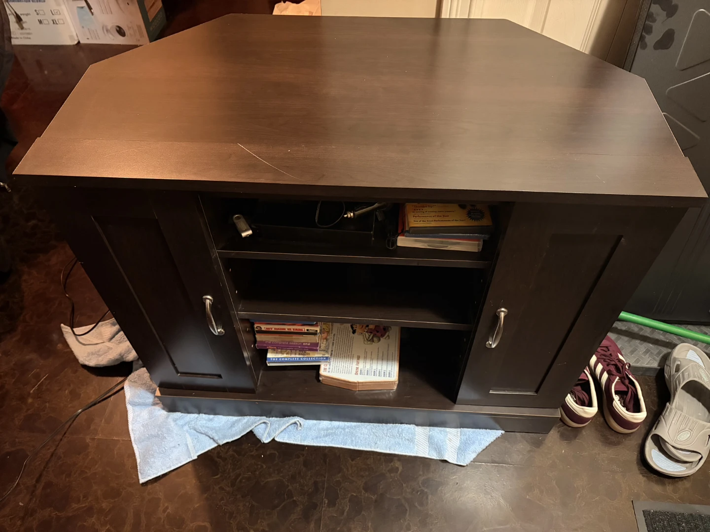 Dark Brown TV Stand Media Console - photo 2