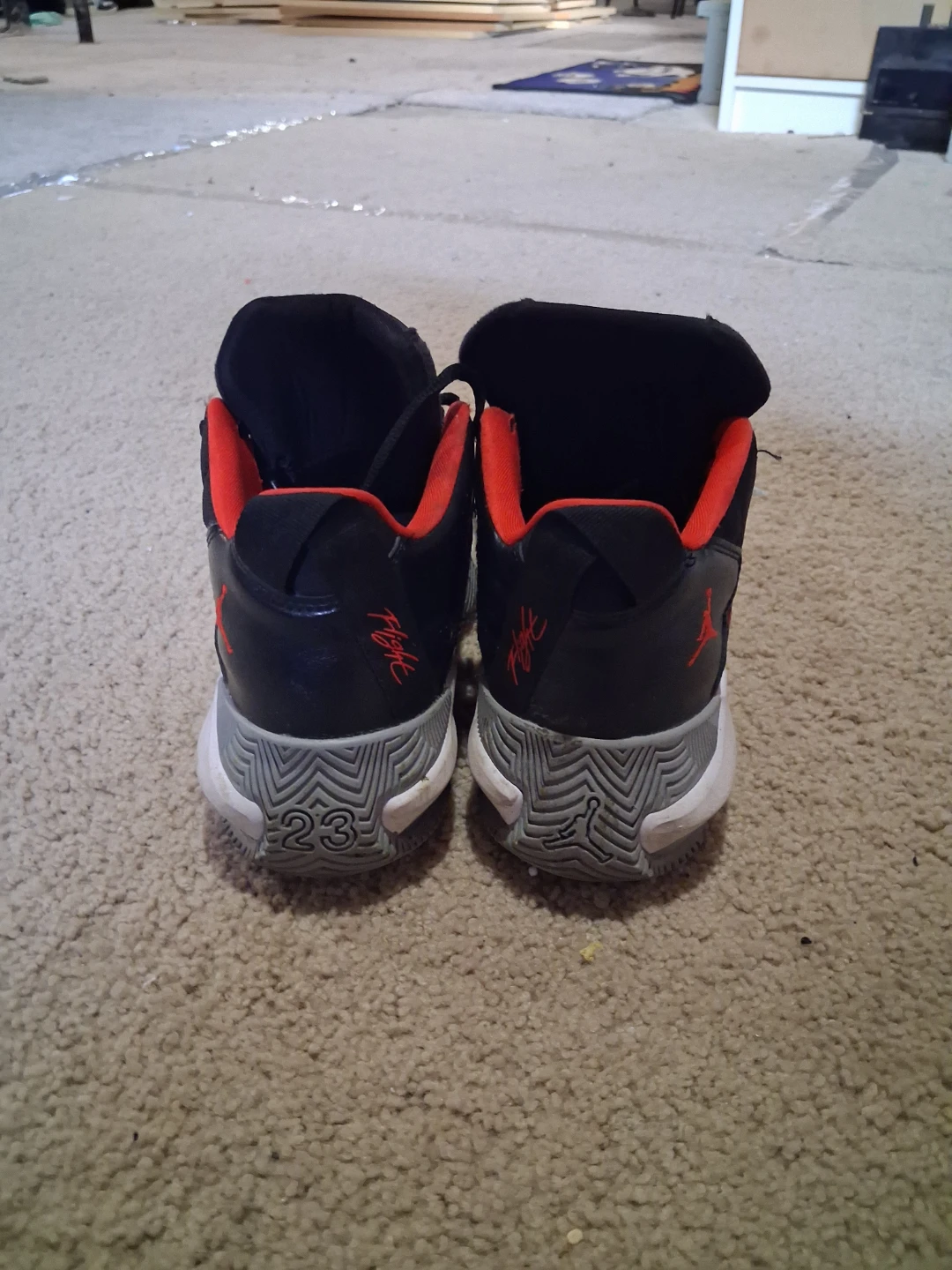 Jordan Flight Basketball Shoes Black and Red - photo 3