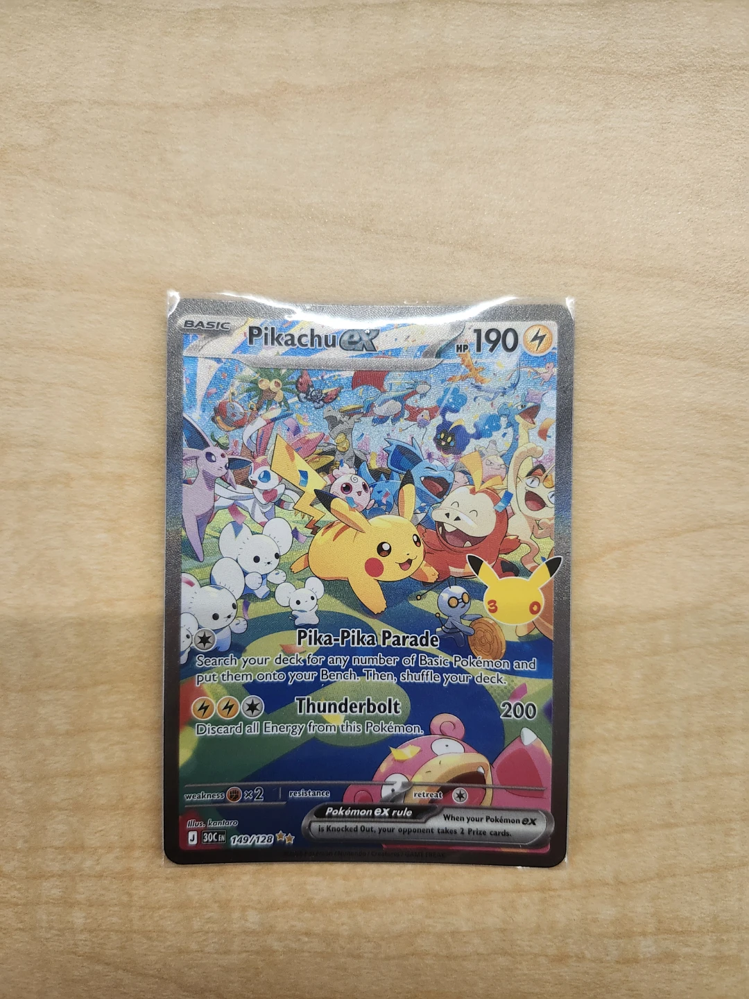 30th Celebrations Pikachu ex 149/128 Pokemon Trading Card