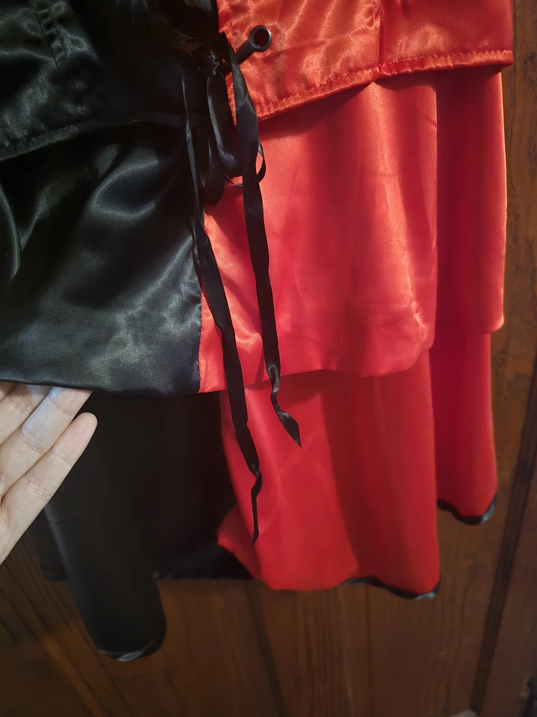 Harley Quinn Red and Black Satin Dress with Hooded Vest - photo 5