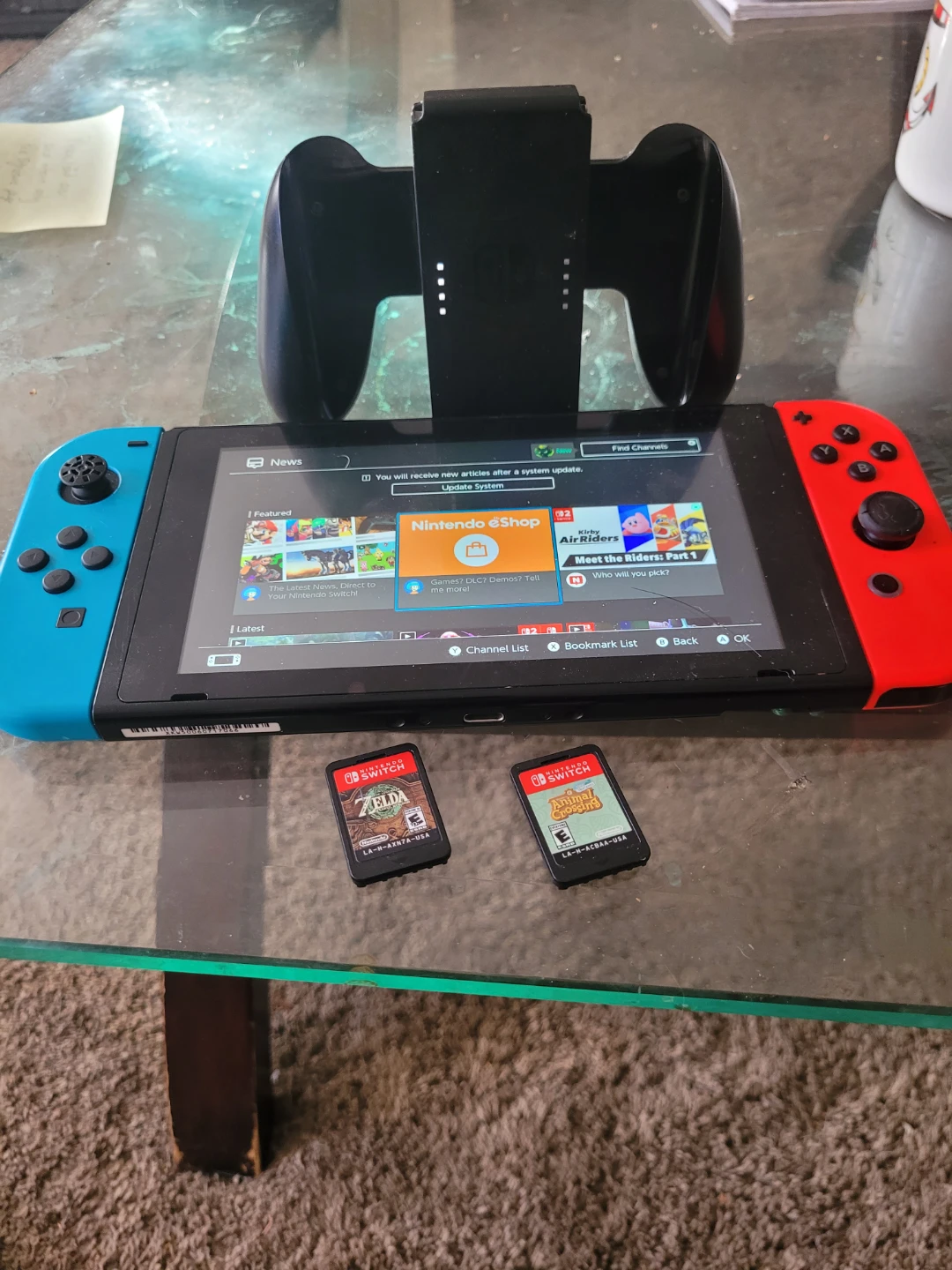 Nintendo Switch Console with Joy-Cons and Games - photo 2