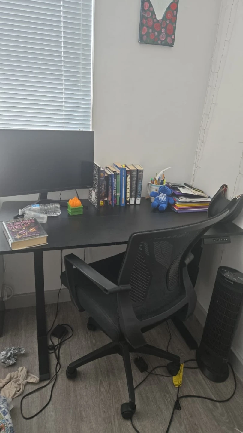 Black Standing Desk with black chair