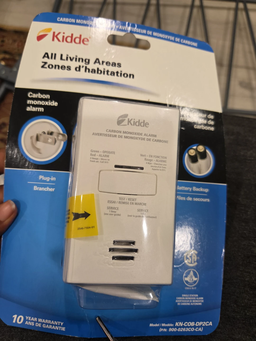 Kidde Carbon Monoxide Alarm - KN-COB-DP2CA