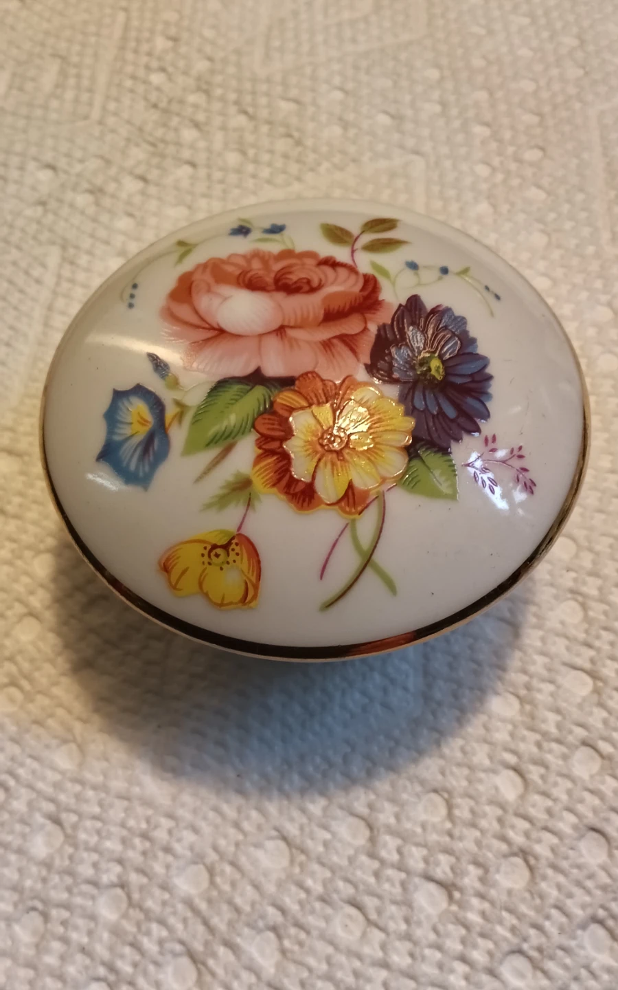 Bavaria Germany Floral Porcelain Trinket Box - photo 2