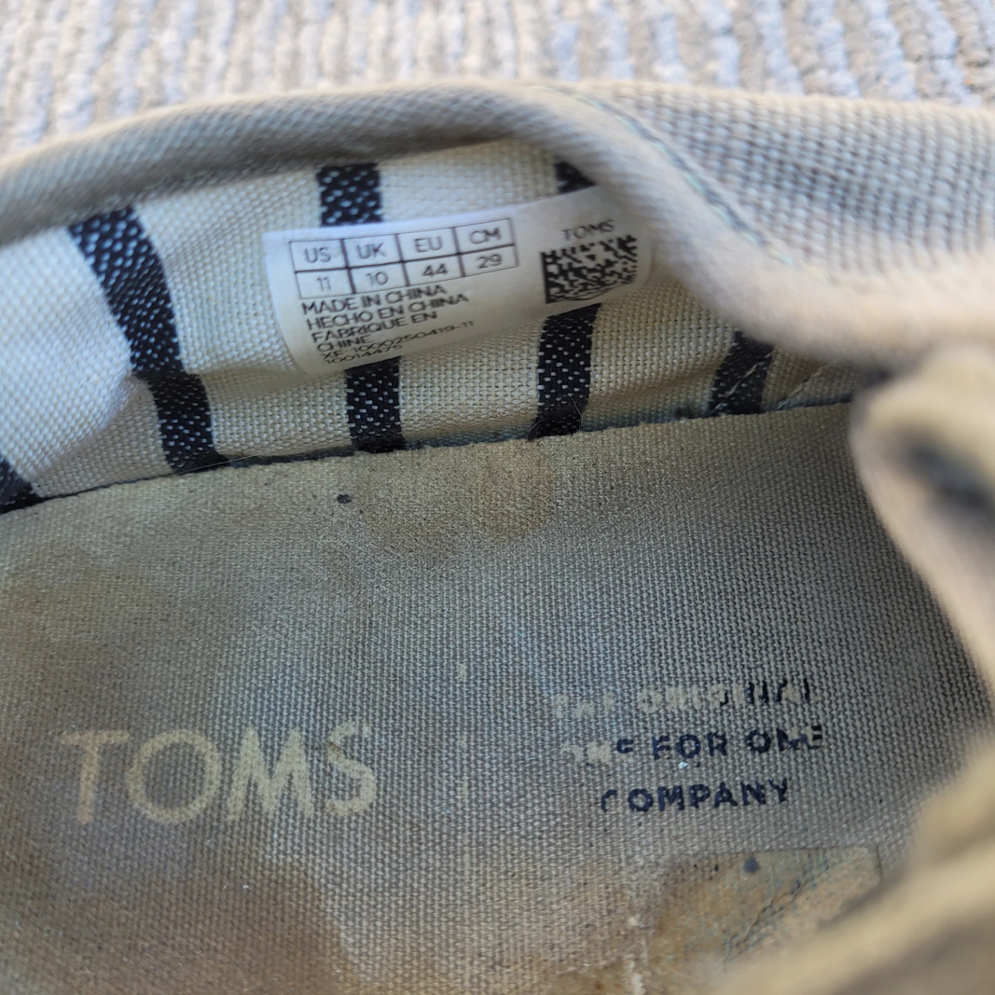TOMS Grey Canvas Lace-Up Shoes Men's Size 11 - photo 5