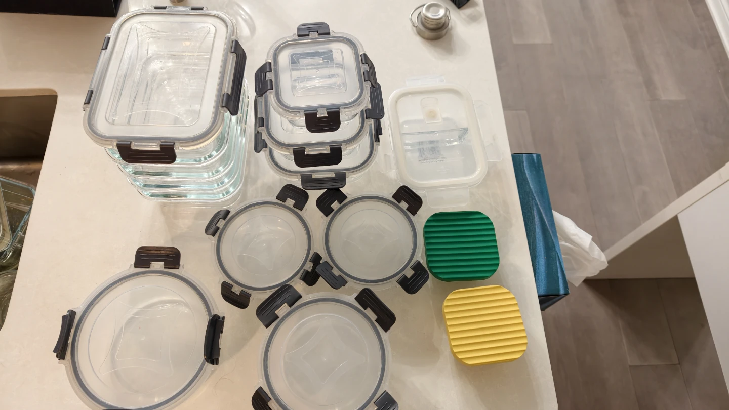 Set of Glass Food Storage Containers with Latching Lids