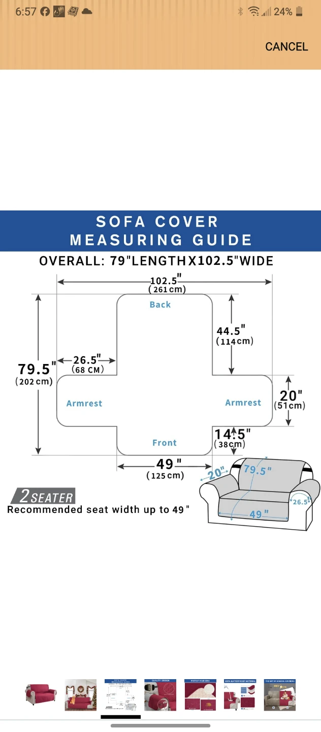 1 & 2-Seater Quilted Sofa Cover - photo 4