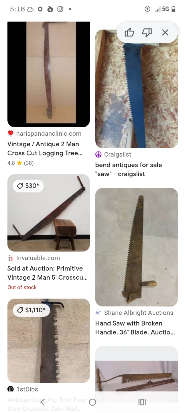 Vintage Two-Man Crosscut Logging Saw - photo 2