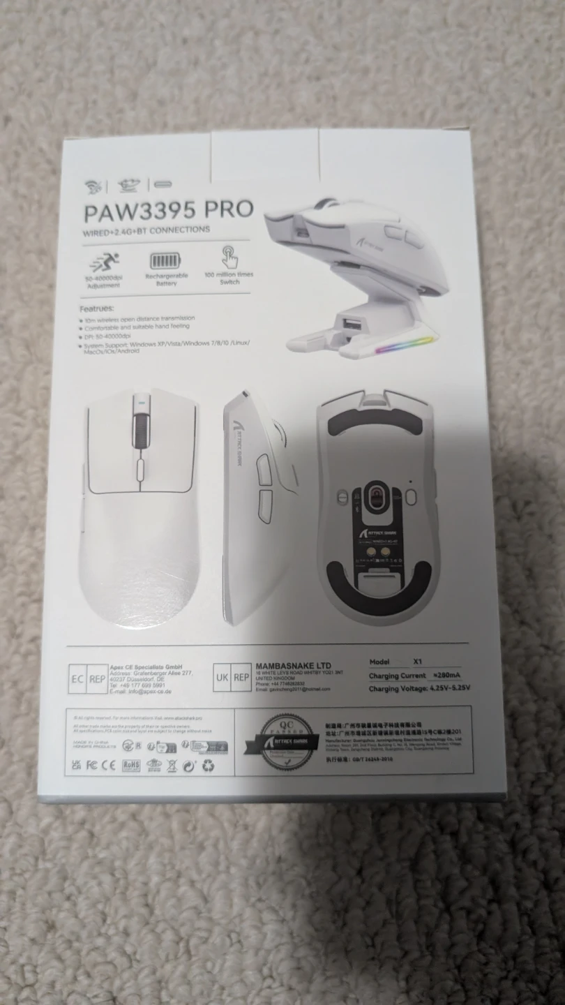 Attack Shark X1 PAW3395 Wireless Gaming Mouse (NEVER USED) - photo 2