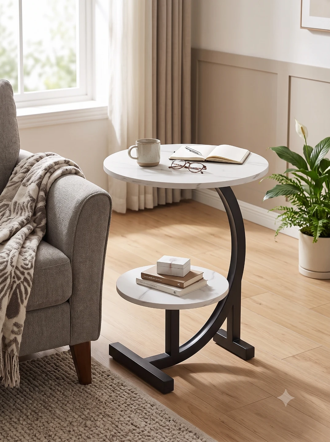 Brand New Two-Tier Marble Top C-Table - photo 4
