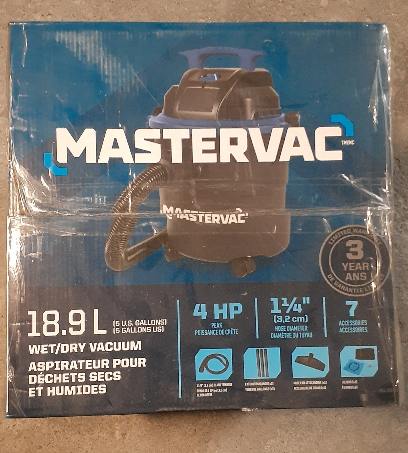Brand new Mastervac 18.9L Wet/Dry Vacuum - photo 2